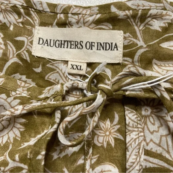 NEW Daughters Of India Kyra Mini Dress In Olive Size XXL - Picture 8 of 12